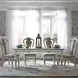 Southern Manor Antique White and Weathered Bark Upholstered 5 Piece Extendable Rectangular Dining Set