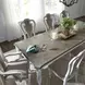 Southern Manor Antique White and Weathered Bark Upholstered 7 Piece Extendable Rectangular Dining Set