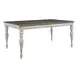 Southern Manor Antique White and Weathered Bark Upholstered 7 Piece Extendable Rectangular Dining Set