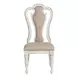 Southern Manor Antique White and Weathered Bark Upholstered 7 Piece Extendable Rectangular Dining Set