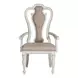 Southern Manor Antique White and Weathered Bark Upholstered 7 Piece Extendable Rectangular Dining Set