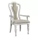 Southern Manor Antique White and Weathered Bark Upholstered 7 Piece Extendable Rectangular Dining Set