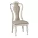 Magnolia Manor Antique White and Weathered Bark Upholstered 5 Piece Extendable Pedestal Base Dining Set