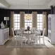 Southern Manor Antique White and Weathered Bark 7 Piece Round Pedestal Base Dining Set