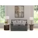 Tyson Slate 68" Loveseat with Cuddler Cushions