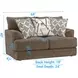 Tyson Hazel 68" Loveseat with Cuddler Cushions
