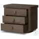 Valen Rustic Brown Oak Veneer 3 Drawer Nightstand