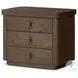 Valen Rustic Brown Oak Veneer 3 Drawer Nightstand