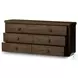 Valen Rustic Brown Oak Veneer 6 Drawer Dresser
