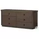Valen Rustic Brown Oak Veneer 6 Drawer Dresser
