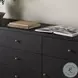 Fiona Black Raffia 5 Drawer Sideboard