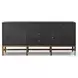 Fiona Black Raffia 5 Drawer Sideboard