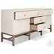 Fiona Ivory Painted Raffia 5 Drawer Sideboard