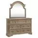 Camellia Manor Weathered Bisque 7 Drawer Dresser with Mirror