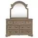Camellia Manor Weathered Bisque 7 Drawer Dresser with Mirror