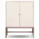 Fiona Ivory Painted Raffia 2 Door Bar Cabinet