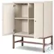 Fiona Ivory Painted Raffia 2 Door Bar Cabinet