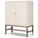 Fiona Ivory Painted Raffia 2 Door Bar Cabinet