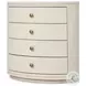 Amelia Ivory Painted Linen Oval 4 Drawer Nightstand