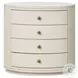 Amelia Ivory Painted Linen Oval 4 Drawer Nightstand