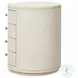 Amelia Ivory Painted Linen Oval 4 Drawer Nightstand