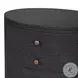 Amelia Black Linen Oval 4 Drawer Nightstand
