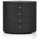 Amelia Black Linen Oval 4 Drawer Nightstand