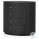 Amelia Black Linen Oval 4 Drawer Nightstand