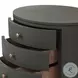 Amelia Dark Green Lacquered Linen Oval 4 Drawer Nightstand