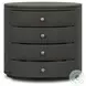 Amelia Dark Green Lacquered Linen Oval 4 Drawer Nightstand