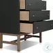 Fiona Black Raffia Tall 5 Drawer Dresser
