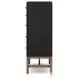 Fiona Black Raffia Tall 5 Drawer Dresser