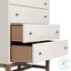 Fiona Ivory Painted Raffia Tall 5 Drawer Dresser