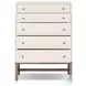 Fiona Ivory Painted Raffia Tall 5 Drawer Dresser