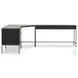 Trey Black Poplar Wide Filing Cabinet Desk System
