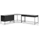 Trey Black Poplar Wide Filing Cabinet Desk System