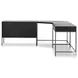 Trey Black Poplar Wide Filing Cabinet Desk System