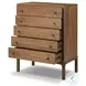 Arturo Natural Walnut Veneer 5 Drawer Chest
