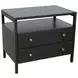 Avery Black 2 Drawers Nightstand
