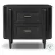 Tolle Drifted Matte Black Veneer 2 Drawer Nightstand