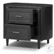 Tolle Drifted Matte Black Veneer 2 Drawer Nightstand