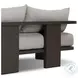 Tahana Casa Grey 96" Performance Fabric Upholstered Outdoor Metal Sofa