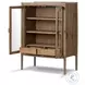 Glenview Weathered Oak 2 Glass Door Bar Cabinet