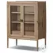 Glenview Weathered Oak 2 Glass Door Bar Cabinet