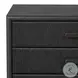 Rosenell Black Oak Veneer Closed 3 Drawer Nightstand