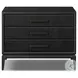 Rosenell Black Oak Veneer Closed 3 Drawer Nightstand