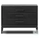 Rosenell Black Oak Veneer Closed 3 Drawer Nightstand
