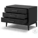 Rosenell Black Oak Veneer Closed 3 Drawer Nightstand