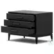 Rosenell Black Oak Veneer Closed 3 Drawer Nightstand