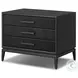 Rosenell Black Oak Veneer Closed 3 Drawer Nightstand